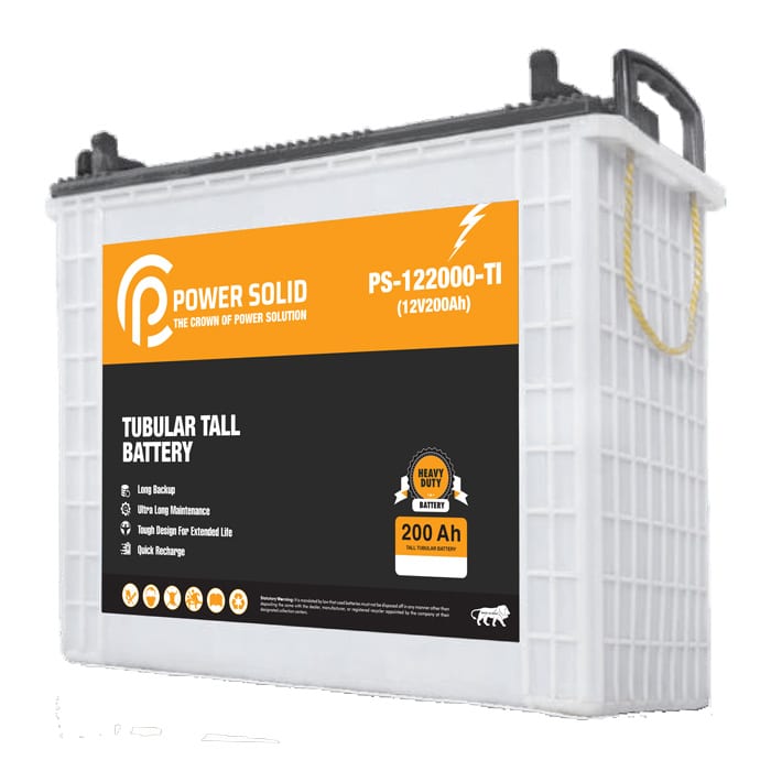 Power Solid Tall Tubular Battery 12V 200Ah — Power back up system